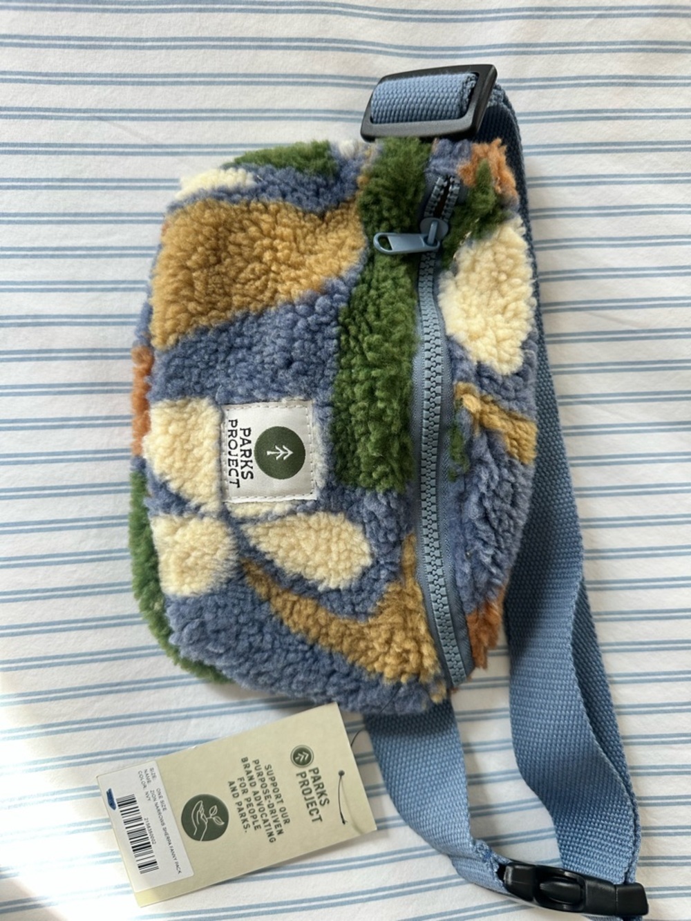 Parks Project Multicolor Sherpa Waist Pack in Blue